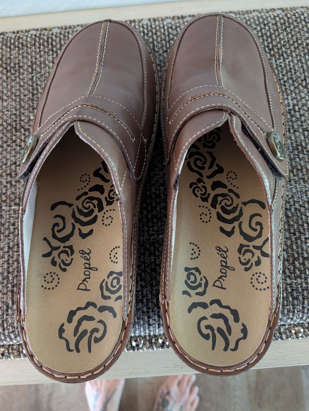 Propet Brown Slip-On Casual Clog Loafers